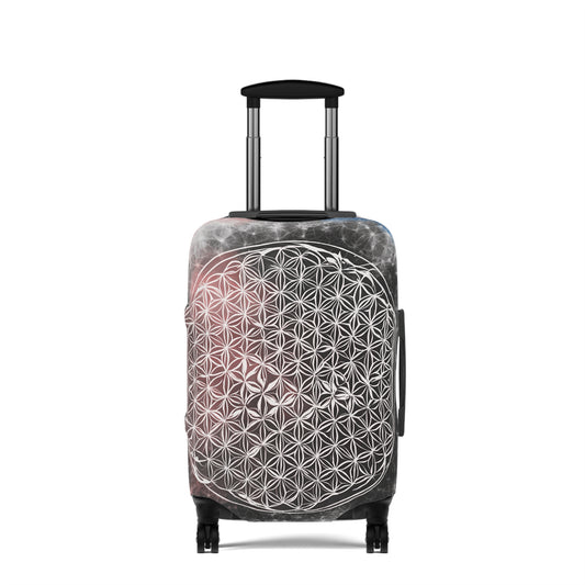 Boho Chic Luggage Cover with Flower of Life Design - Travel in Style