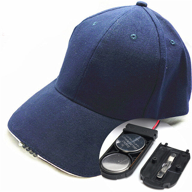 LED Lamp Cap Battery Powered Hat with LED Light Flashlight Headlamp
