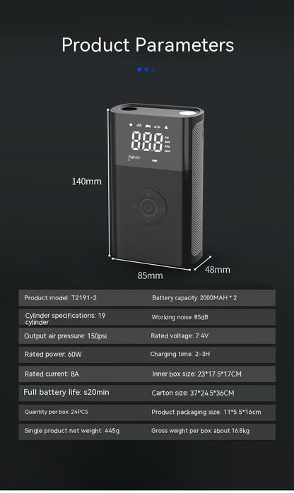 Multi-function Intelligent Handheld Tire Pump